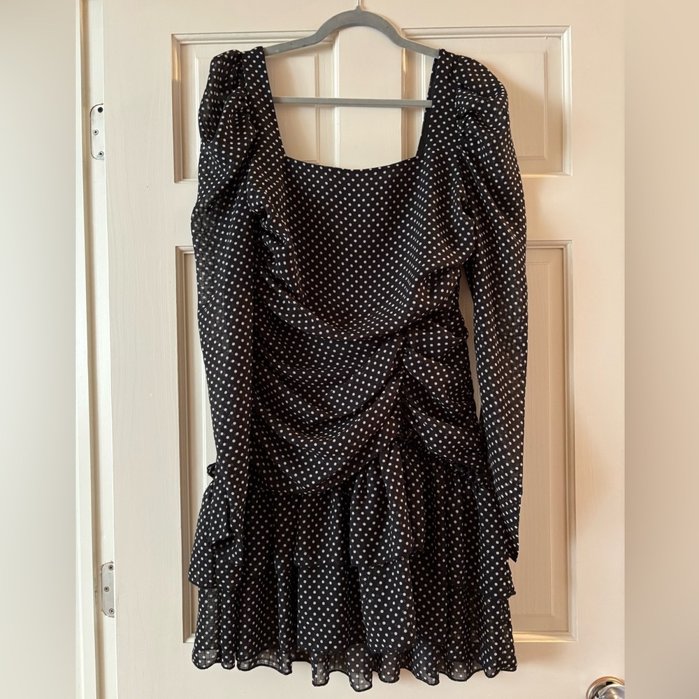 PrettyLittleThing Black and White Polka Dot Dress